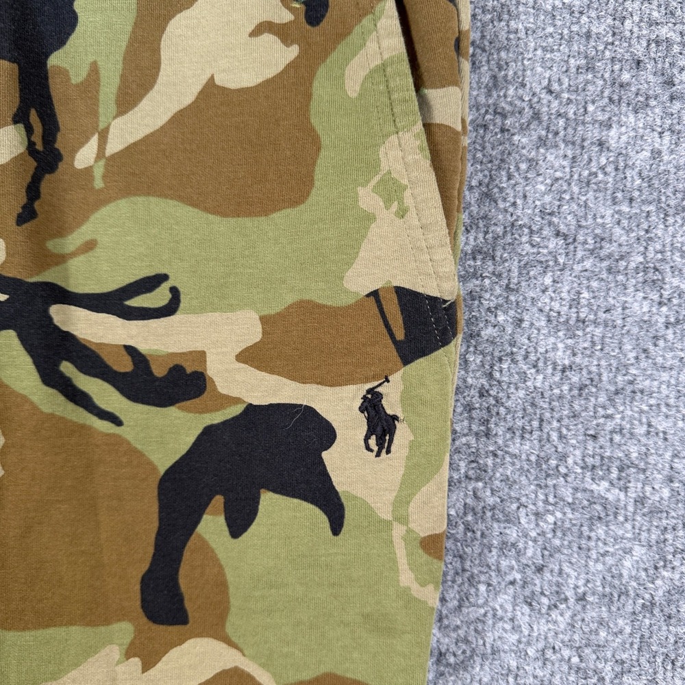 Polo Ralph Lauren Sweatpants Joggers Mens 2XL Green Brown Camo Big Pony Fleece - Picture 7 of 11